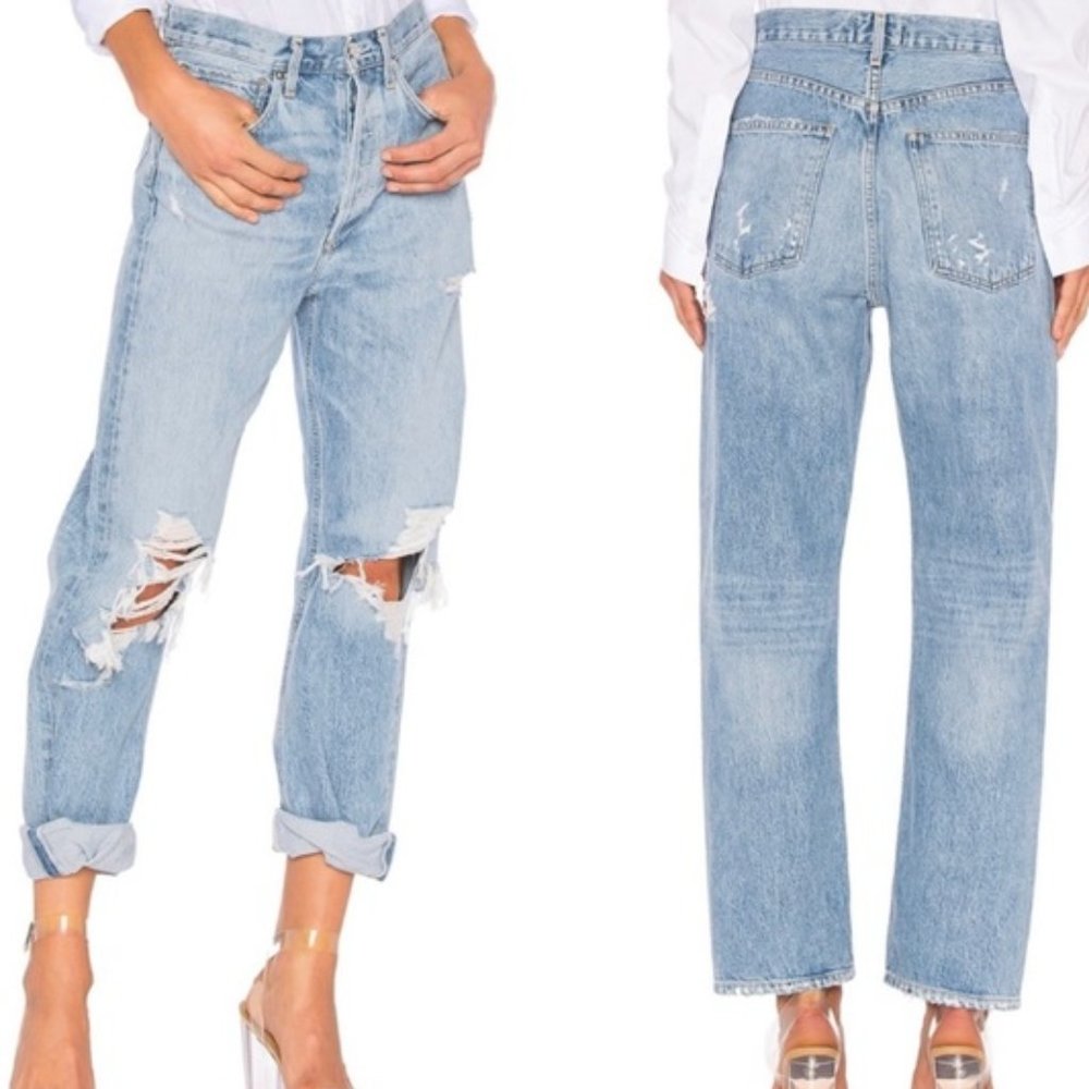 Agolde 90's Mid Rise Loose Fit Jeans in Fall Out
